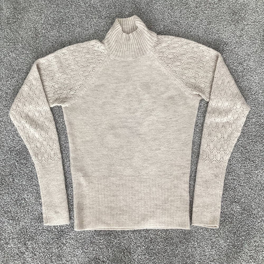 RW&Co Mock-Neck Pointelle Sweater